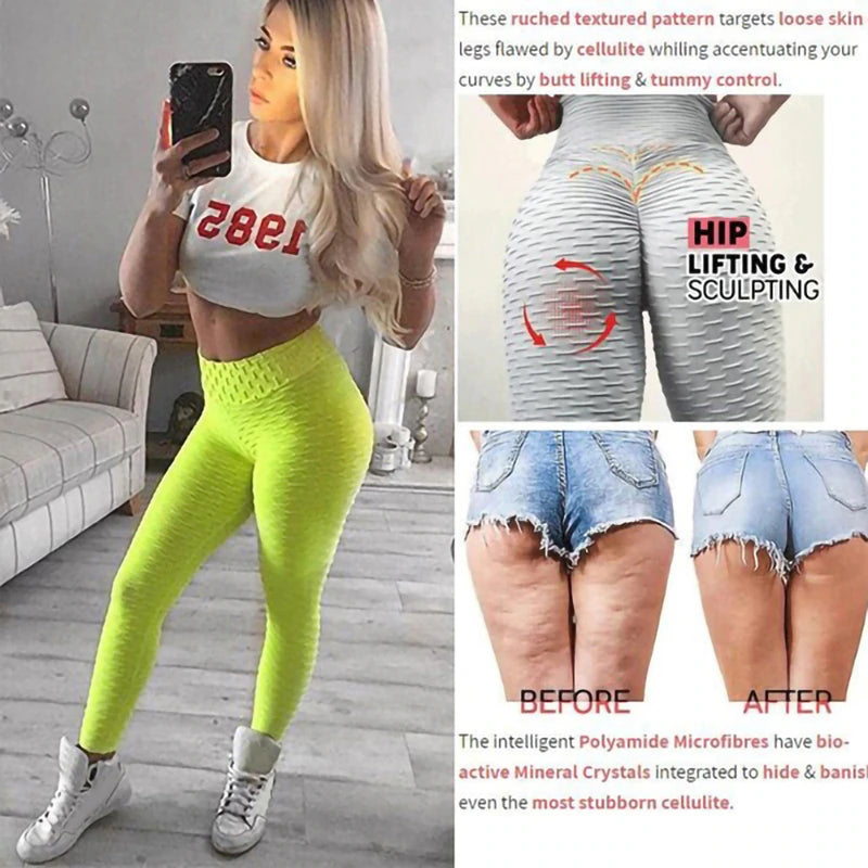 Women Anti-Cellulite Yoga Pants White Sport Leggings Push up Tights Gym Exercise High Waist Fitness Running Athletic Trousers