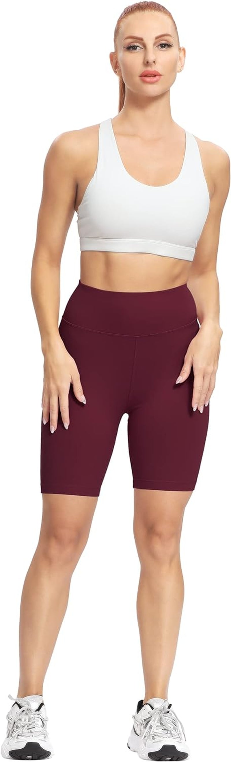 Biker Shorts for Women High Waisted Workout Shorts for Women Yoga Pants 8" Soft Opaque