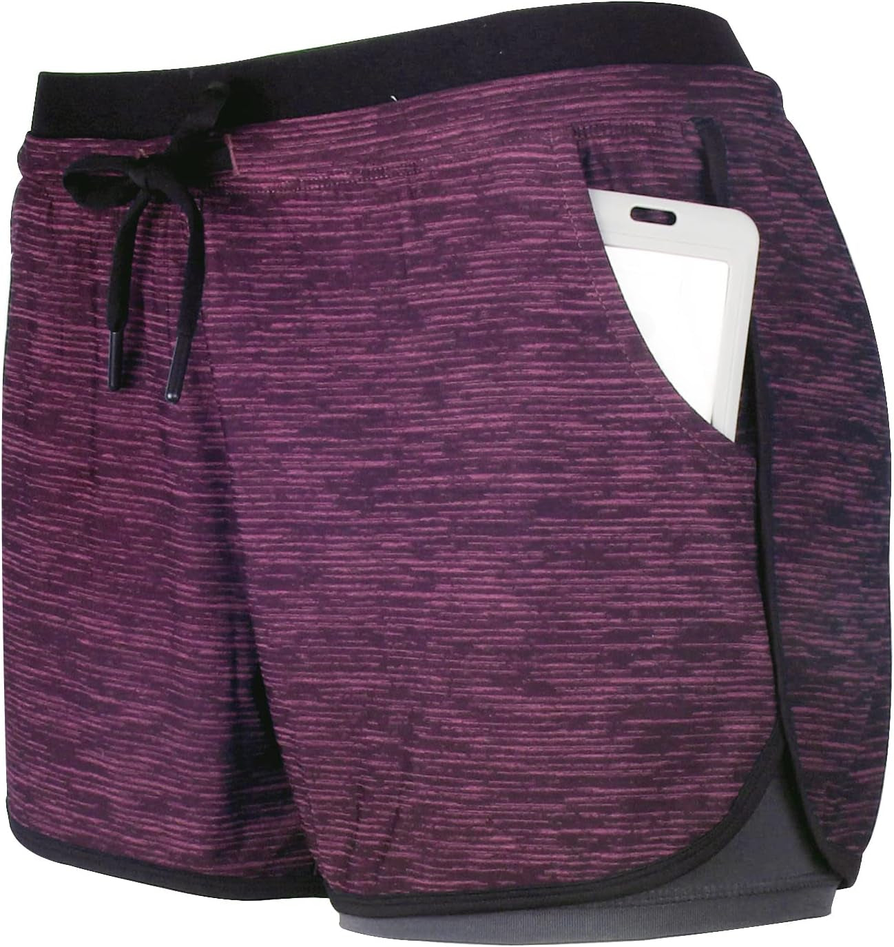 Women Workout Running Shorts 2 in 1 Active Yoga Gym Sport Shorts with Pockets