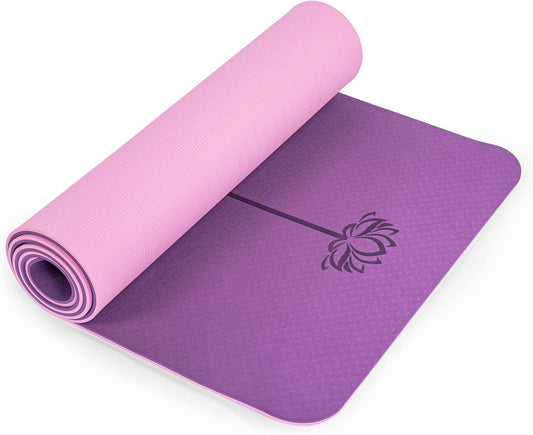 Yoga Mat Non Slip, Pilates Fitness Mats, Eco Friendly, Anti-Tear 1/4" Thick Yoga Mats for Women, Exercise Mats for Home Workout with Carrying Sling and Storage Bag