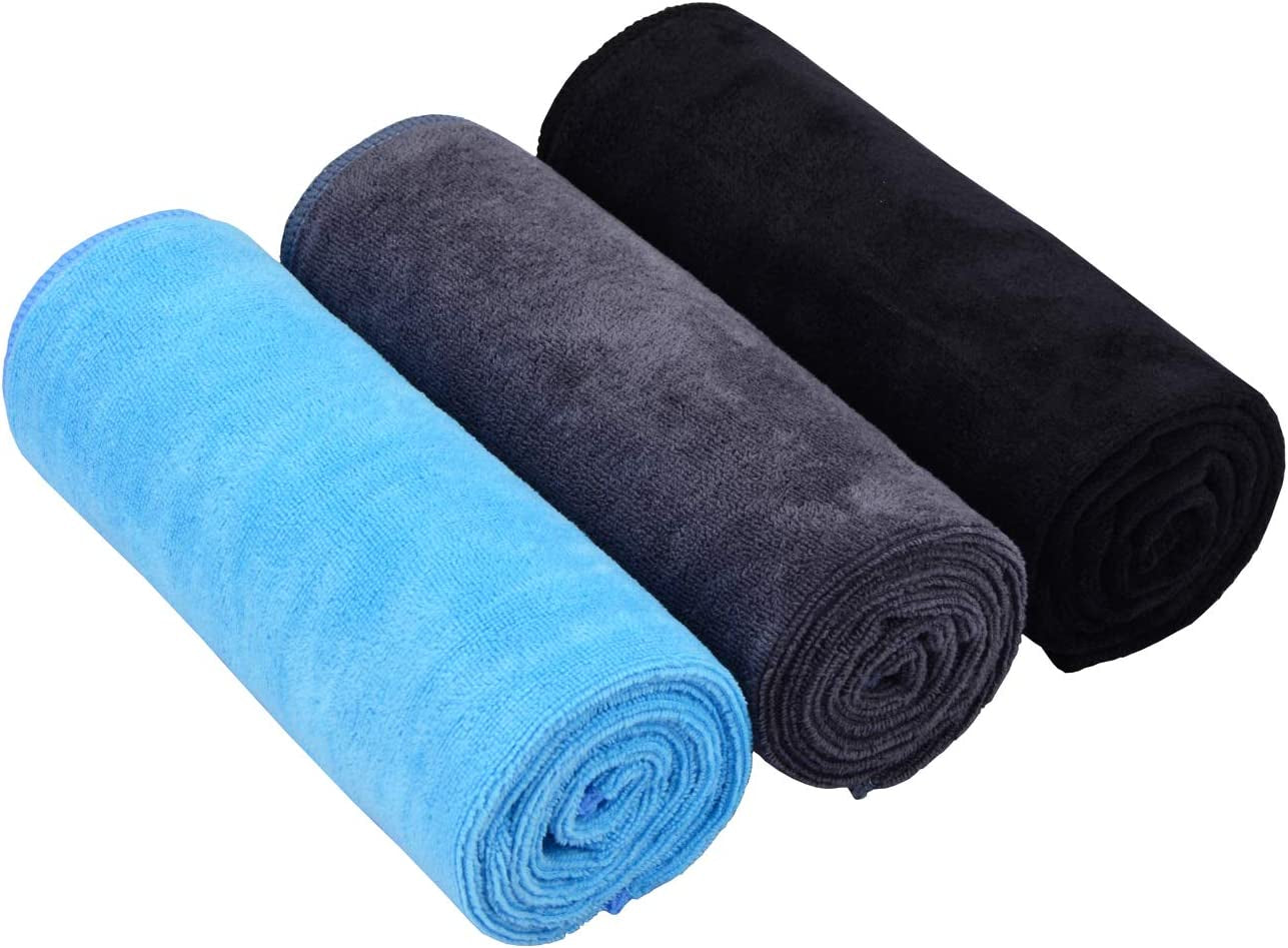 HOPESHIN Gyms Yoga Towels Sweat Fitness Exercise Microfiber Workout Towels Absorbent Gym Towels for Men & Women Sports Towels Soft Fast Drying 3 Pack, 16Inchx32Inch