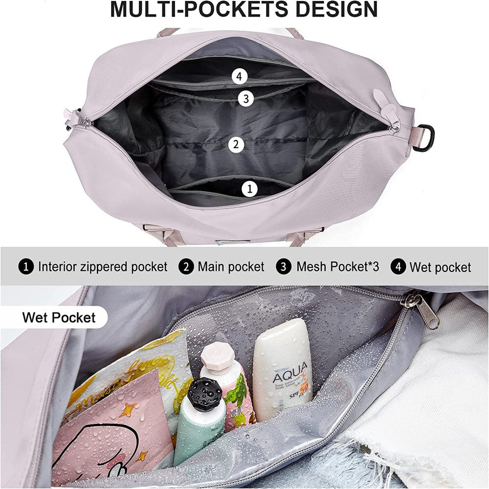 Travel Bag Sport Duffel Bag,Gym Tote Bag,Weekender Overnight Bag Carry on Bag Hospital Holdalls for Women with Wet Pocket