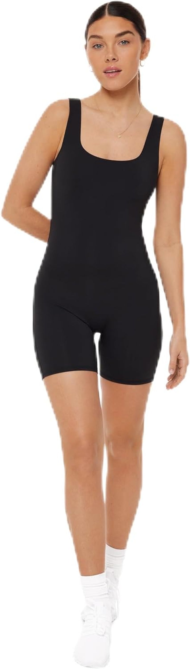 Hiperform Collection | Women'S Performance Workout Square Neck Low Support Butt Sculpting 5" One-Piece Romper