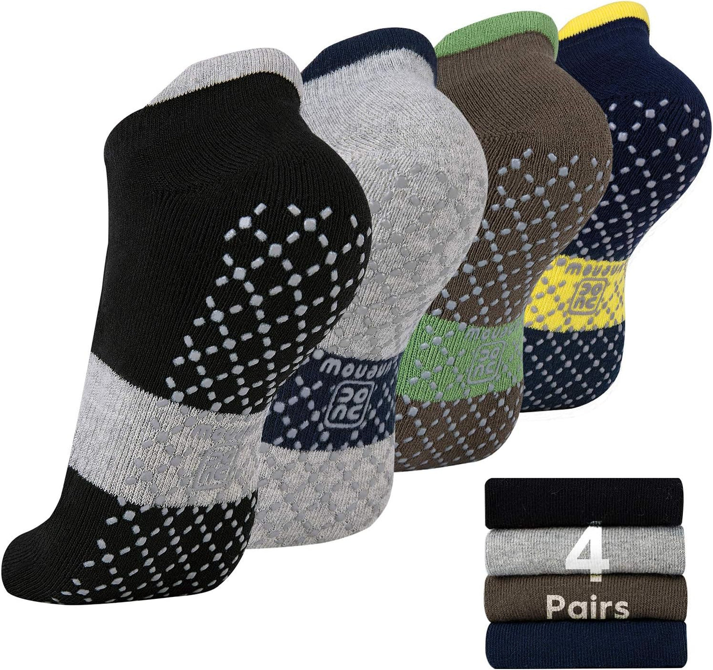Unisex Non Slip Grip Socks with Cushion for Yoga Pilates Barre Home & Hospital