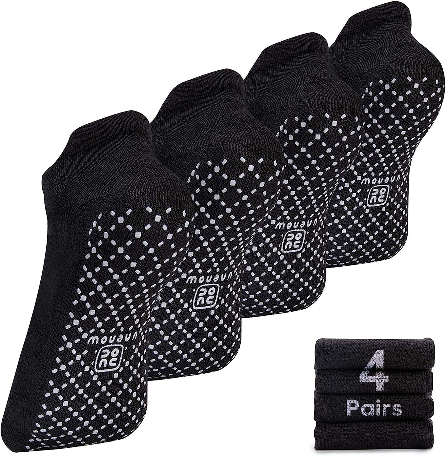 Unisex Non Slip Grip Socks with Cushion for Yoga Pilates Barre Home & Hospital
