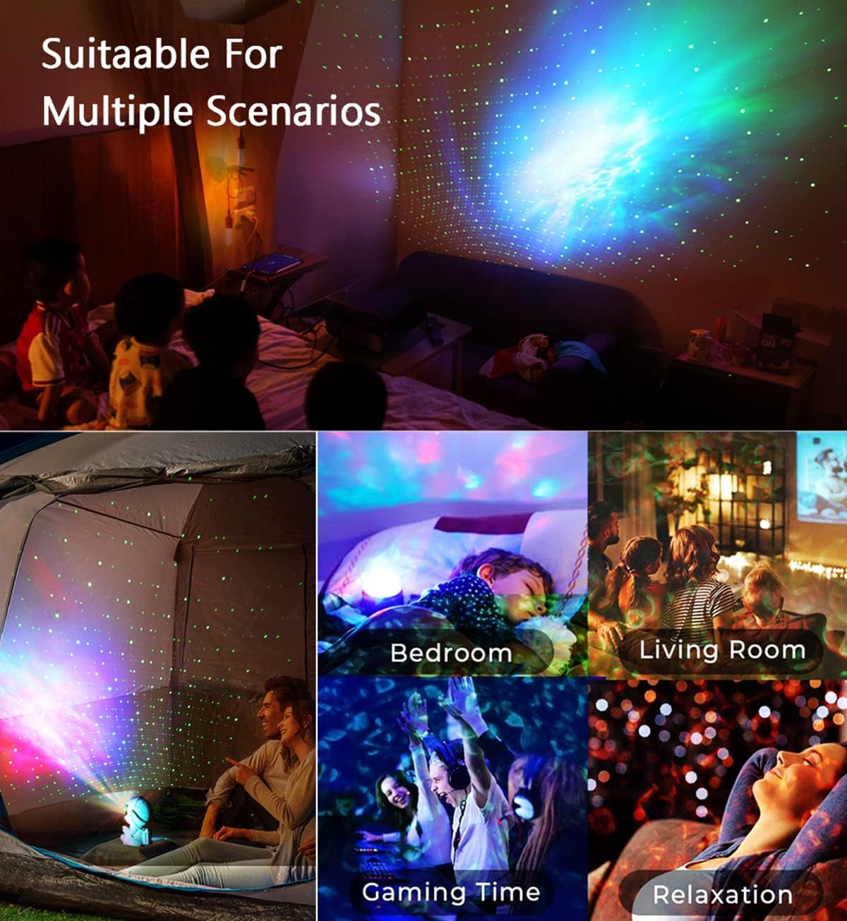 Star Projector Galaxy Night Light, Starry Nebula Ceiling LED Lamp Room Decor with Remote, Astronaut Gifts for Kids Adults for Bedroom, Christmas, Halloween, Birthdays, Valentine'S Day